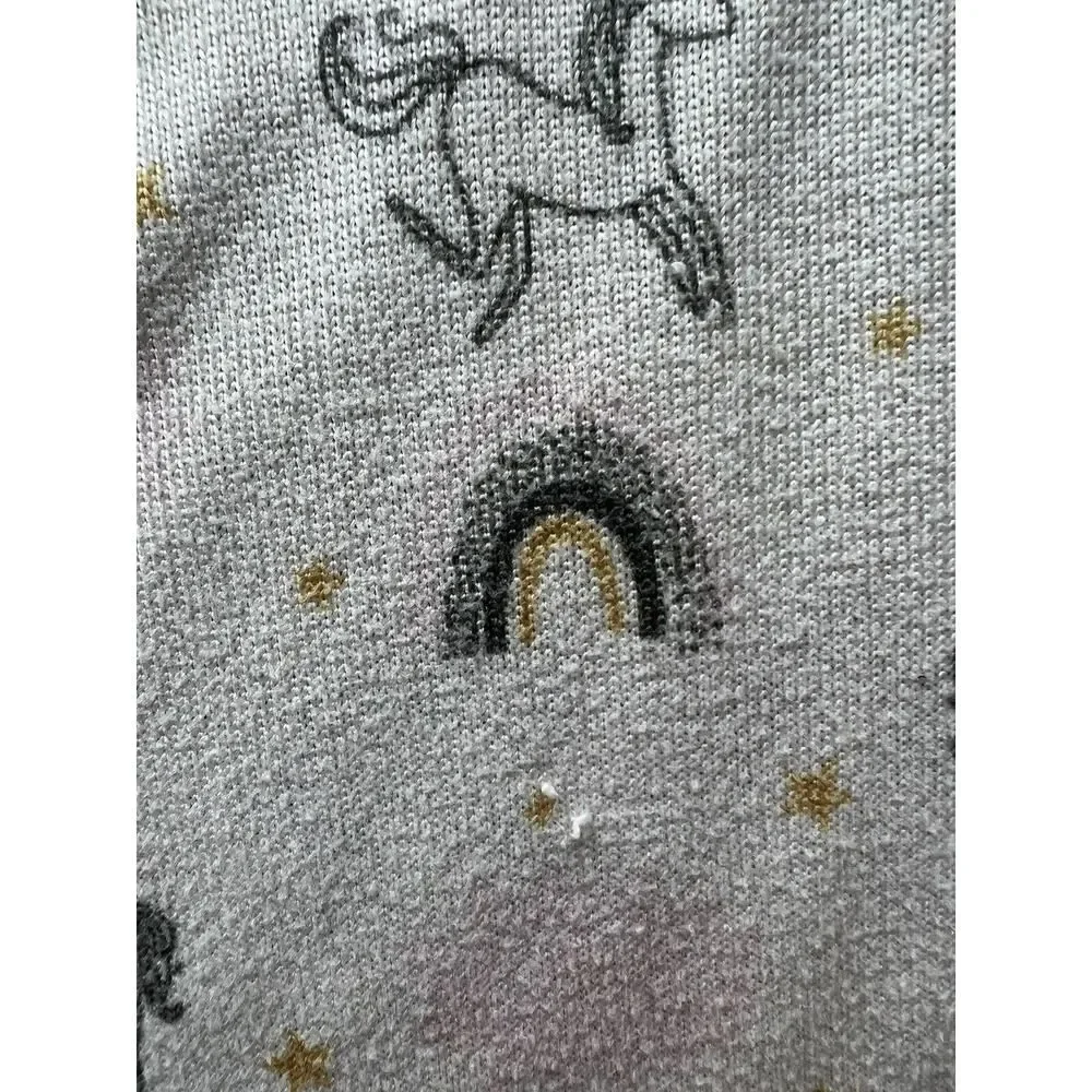 JESSICA SIMPSON 2 Piece Pajama Set Pjs Unicorn Rainbow Designer Knit Stretch 4